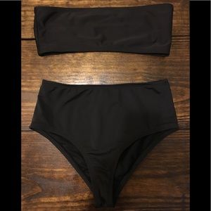 Fashion Nova Black Bandeau Bikini